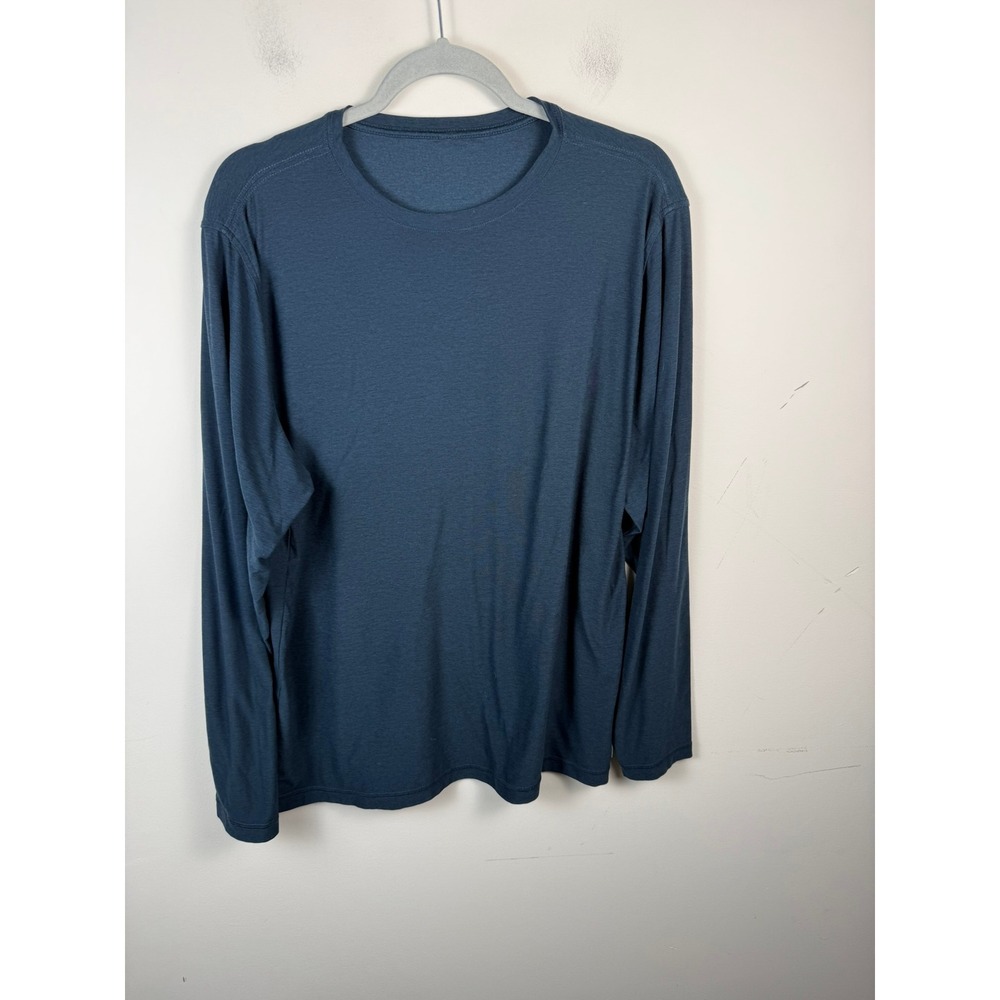 Vuori Strato Tech Tee Long Sleeve Navy Blue Heather V178 Mens XL